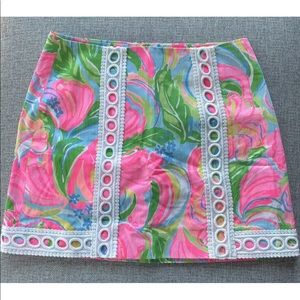 NWOT Lilly Pulitzer Pansy Lace Skirt in So A Peeling - Women’s Size 0